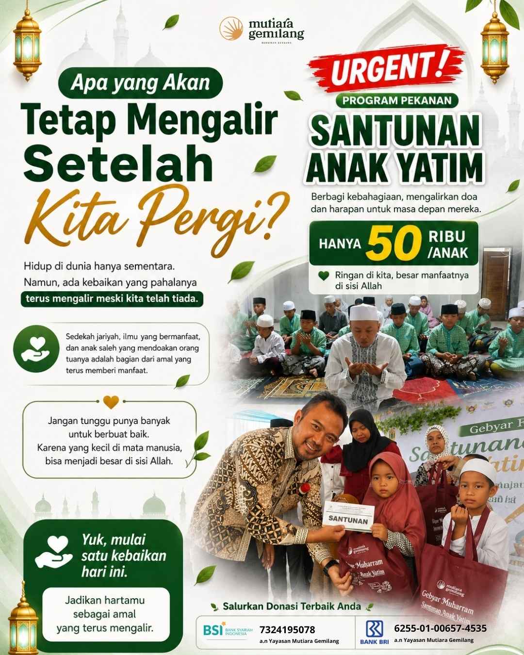 santunan anak yatim mingguan